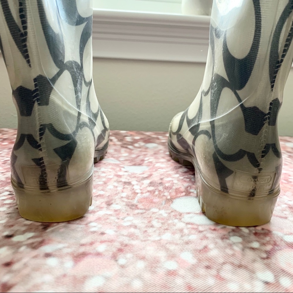 COACH CLASSIC SIGNATURE RAIN BOOTS - Picture 5 of 10